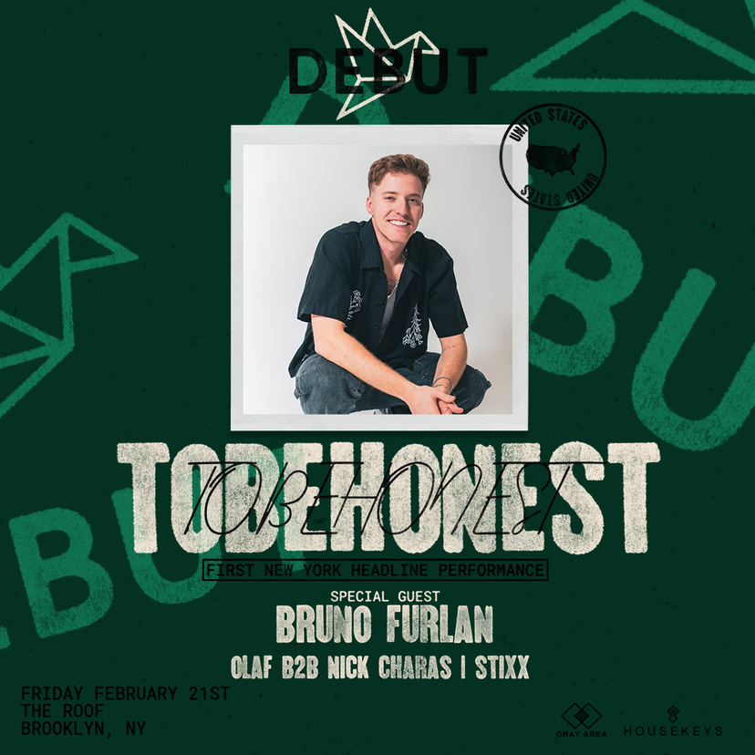 Debut: TOBEHONEST First NY Headline Performance w. Bruno Furlan on The Roof event artwork