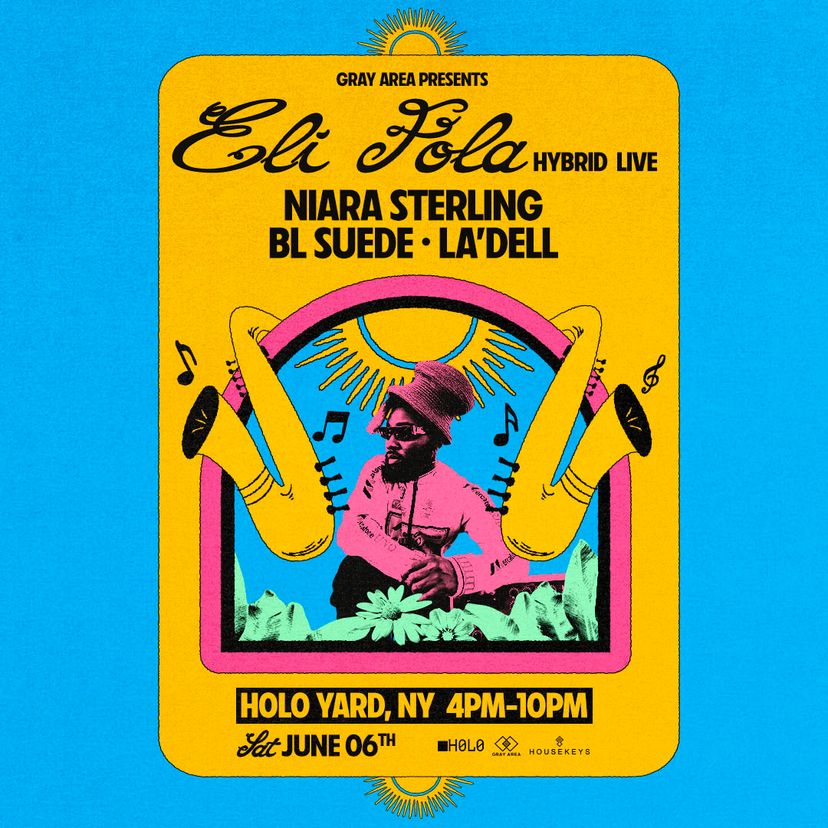 Eli Fola with Niara Sterling, BL SUEDE  & Guests event artwork