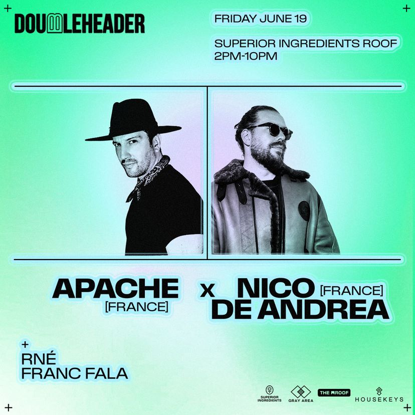 DOUBLEHEADER: Apache x Nico de Andrea event artwork