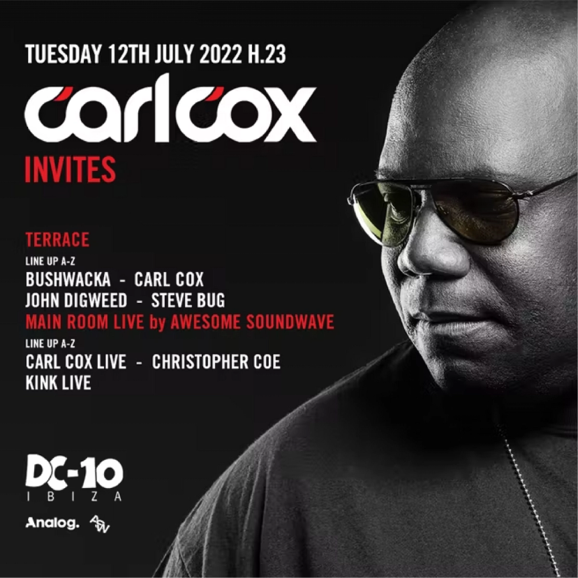 Carl Cox Invites event artwork