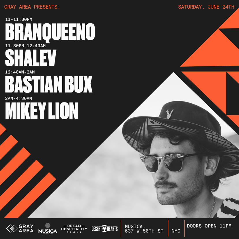 Mikey Lion [Desert Hearts] with Bastian Bux event artwork