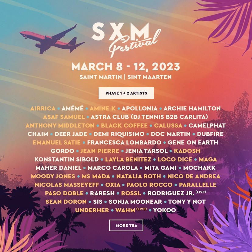 SXM Festival 2023 event artwork