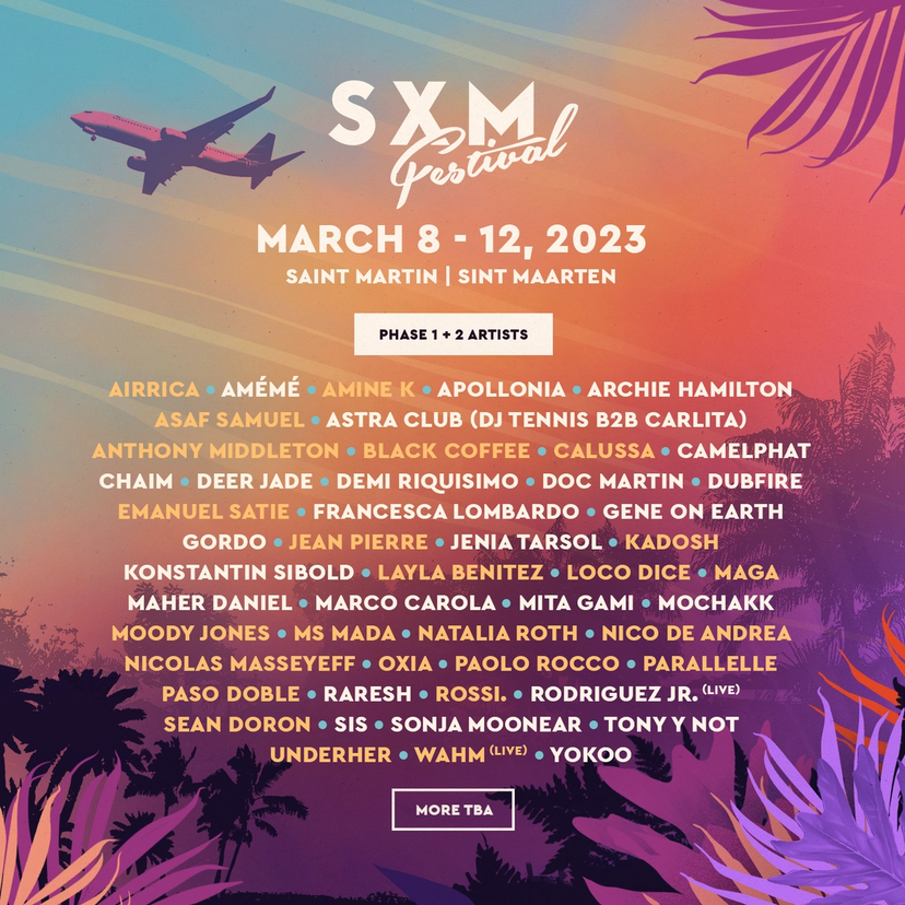 SXM Festival 2023 event artwork