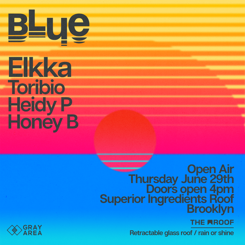 BLUE with Elkka, Toribio, Heidy P, and Honey B event artwork