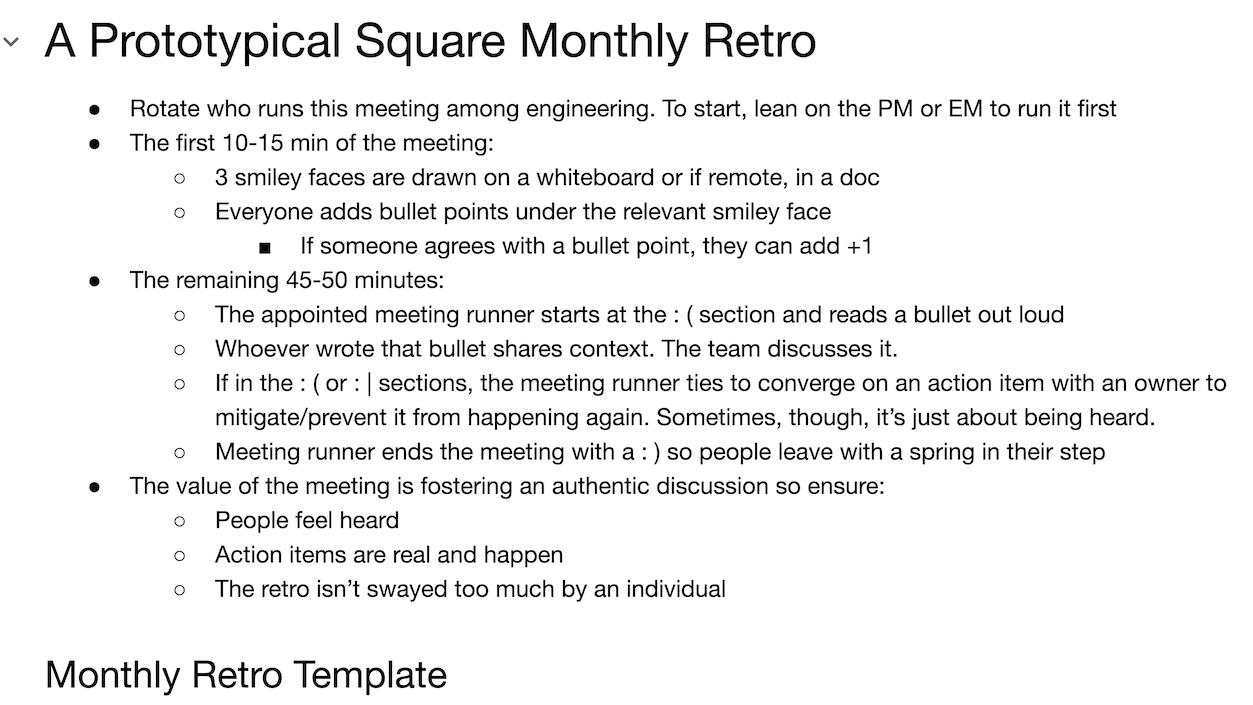 Retrospective Templates and Examples - Reforge