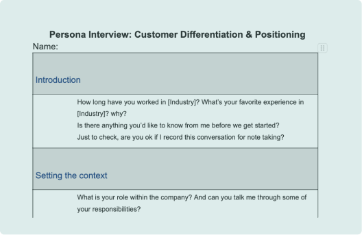 Marketing persona development