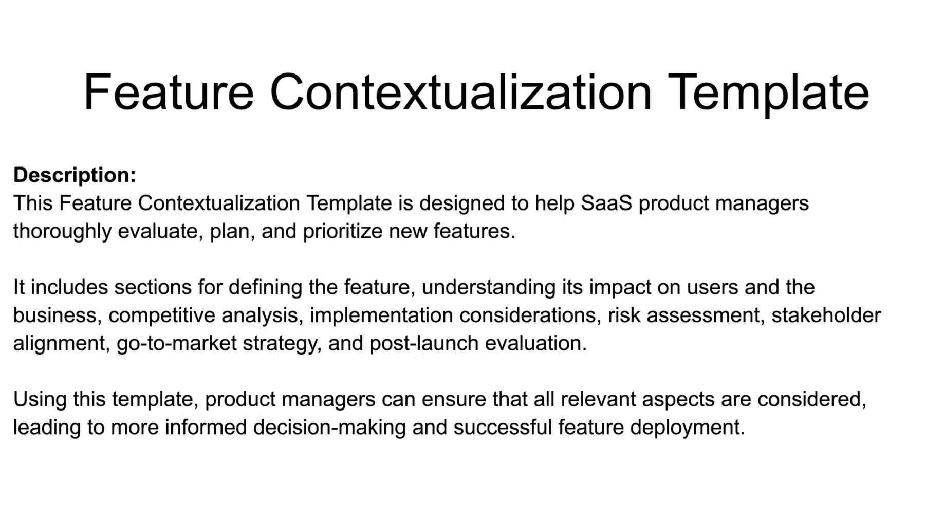 Feature Evaluation Templates and Examples - Reforge