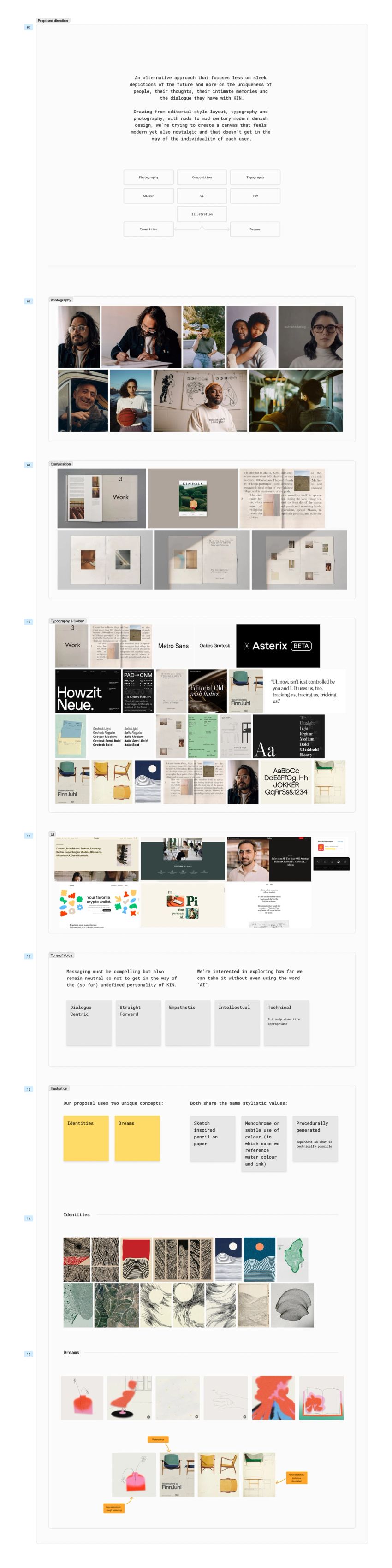 Content exploration and wireframing for new website at Kin