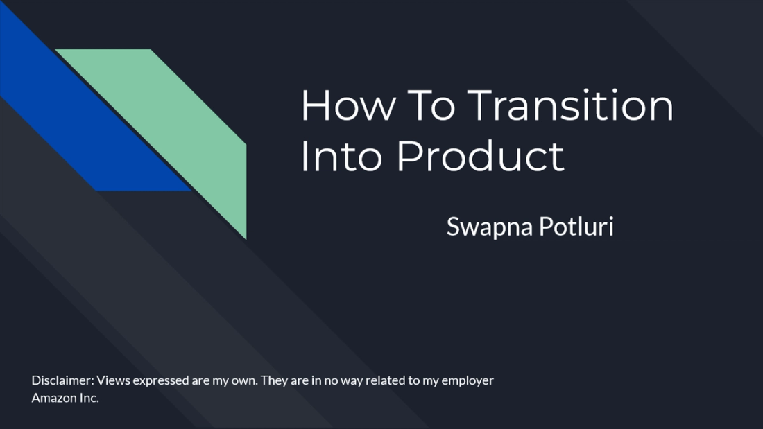Structured framework for transitioning to a PM role