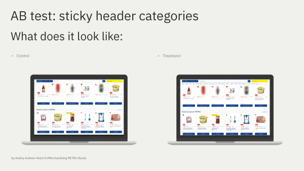 Sticky header A/B test hypothesis