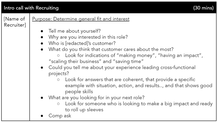 Product Marketing Manager Interview Plan at Edtech Company