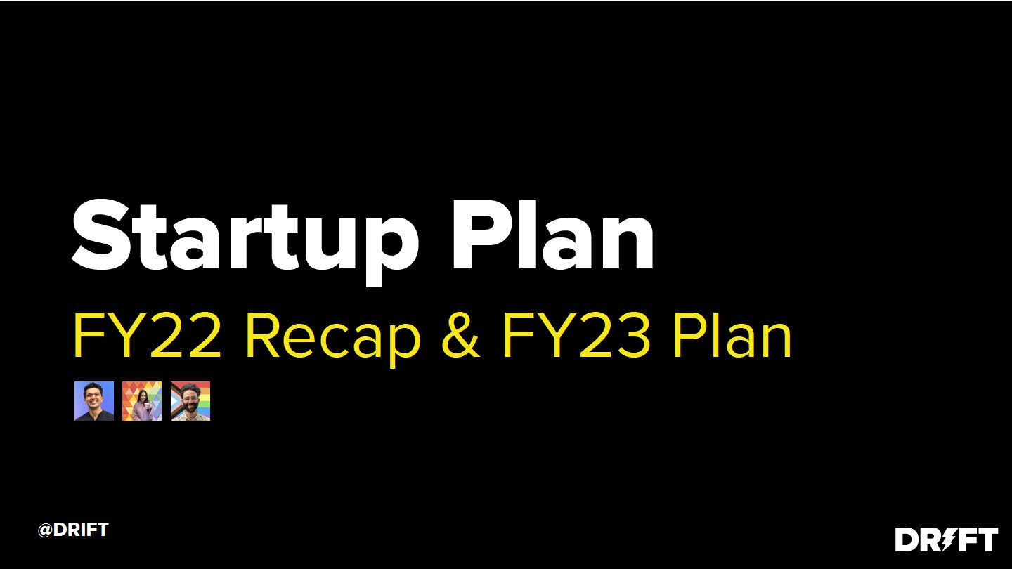 Annual Review and Plan for Startup Business Line at Drift Slide 1
