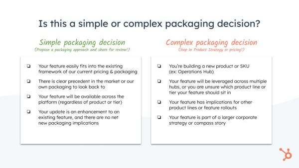 Sales Hub Packaging Decision Making at HubSpot