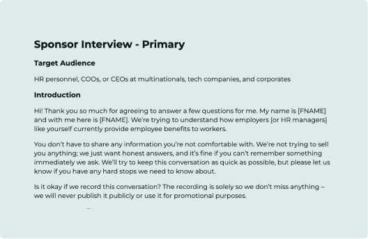 Auto Making Interview Script Problem interview script for potential customers by Andy Melnykov