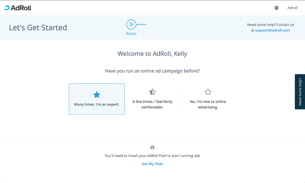 Conversational Onboarding Experiment at AdRoll