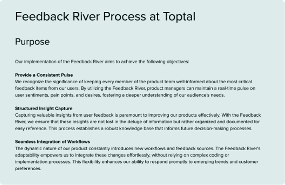 Image of Feedback River Process at Toptal