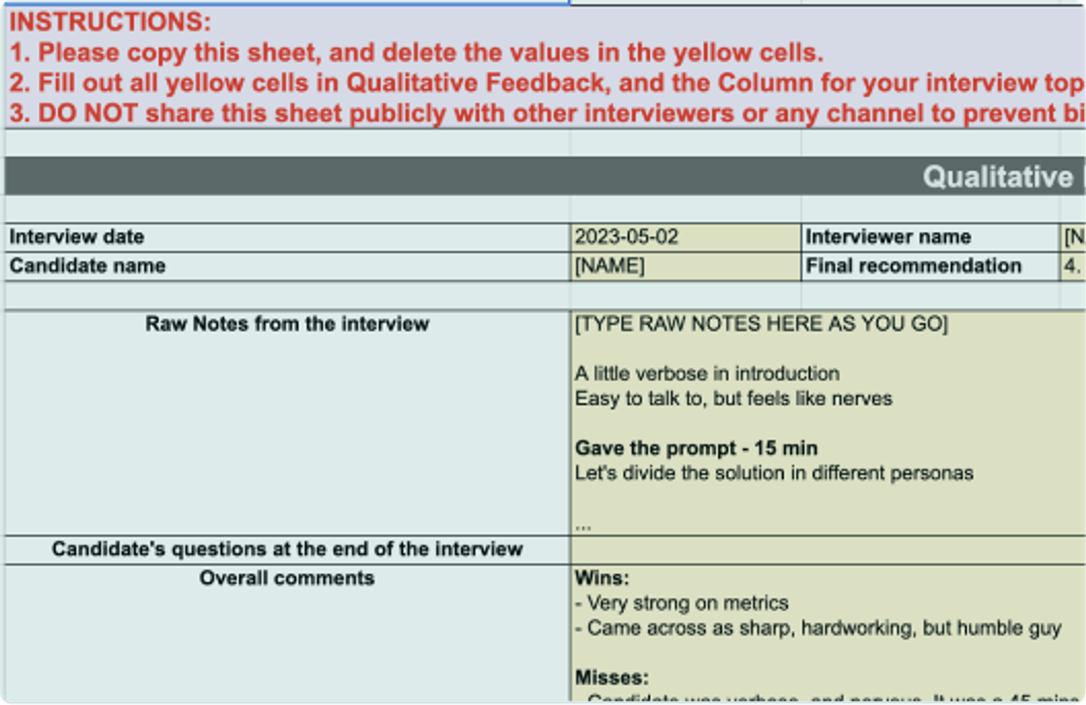 Candidate Evaluation Templates and Examples - Reforge