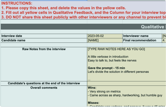 Candidate Evaluation Templates and Examples - Reforge