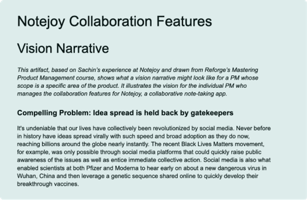 Articulate the vision for your scope of work