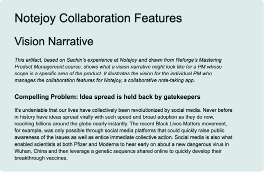 Articulate the vision for your scope of work