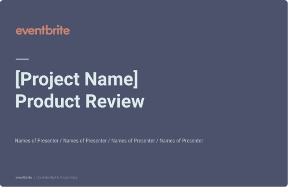 Image of Product review presentation template from Eventbrite