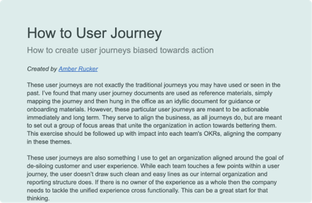 Image of How to Create User Journeys Biased Toward Action from Amber Rucker