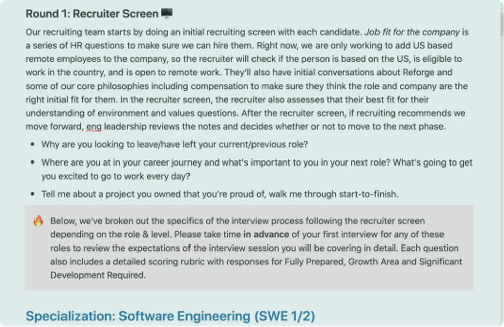 Engineering Manager Interview Process at Reforge
