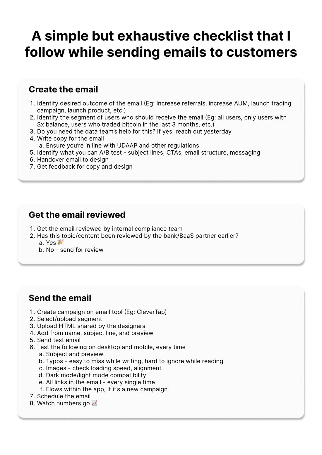 Email Checklist.pdf Email Quality Checklist at Juno