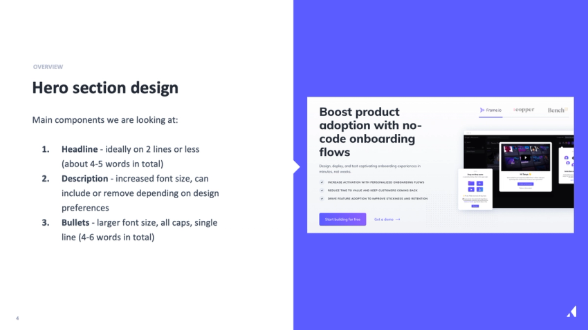 Homepage Conversion Rate Experiments Review Meeting at Appcues