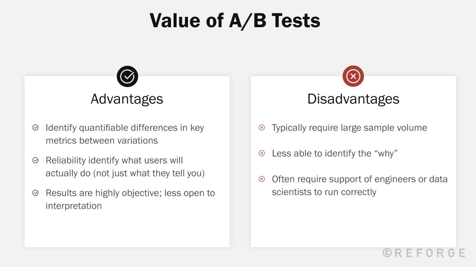 Pick the right type of A/B test