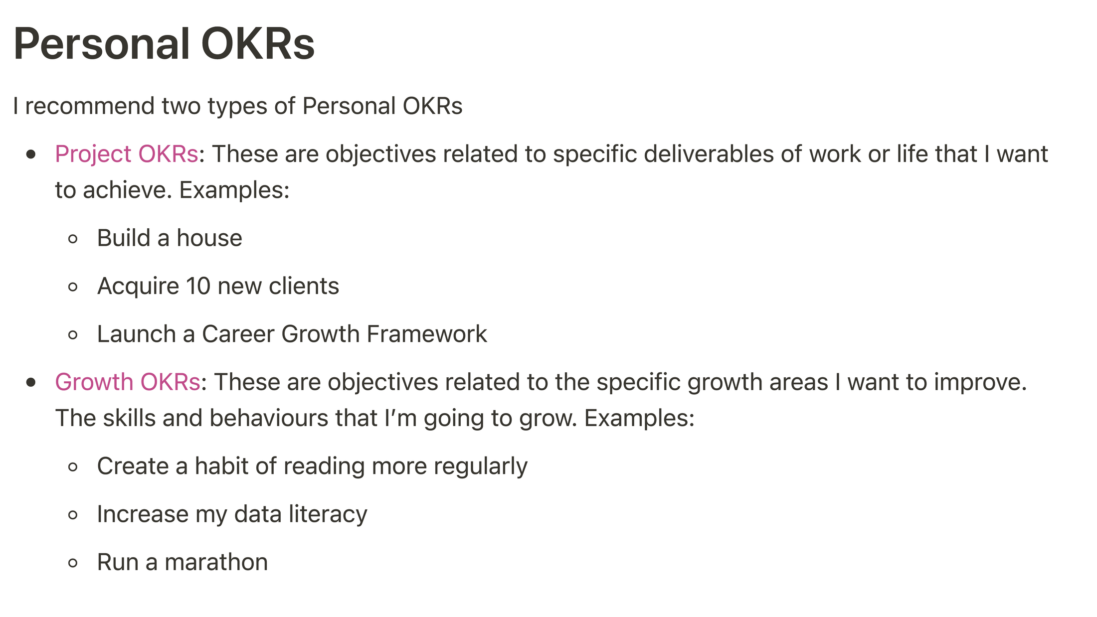Personal Operating System Templates and Examples - Reforge
