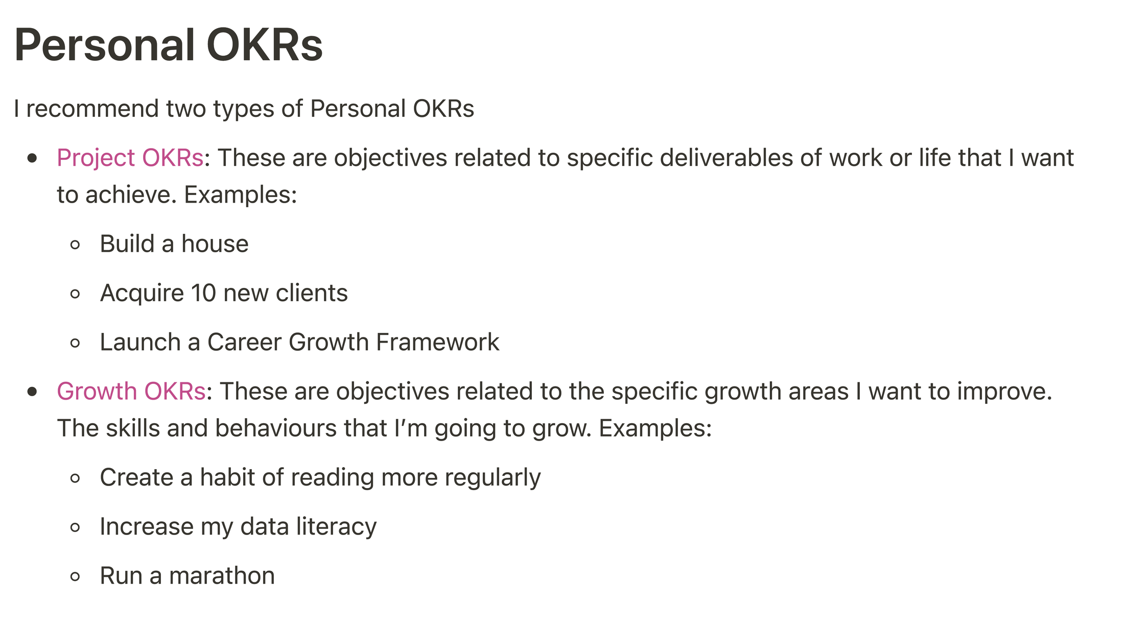 Personal Operating System Templates and Examples - Reforge