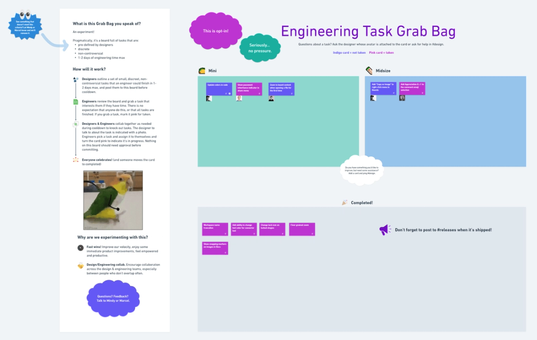 Engineering Task Grab Bag at Whimsical