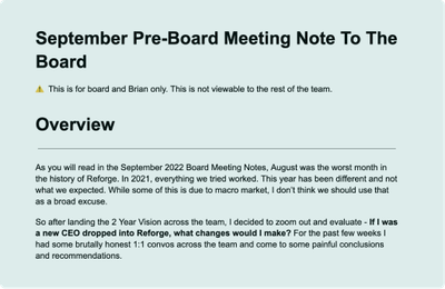 Board Update Templates and Examples - Reforge