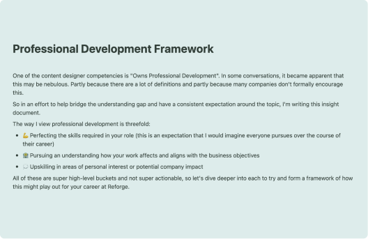 Professional Development Framework At Reforge