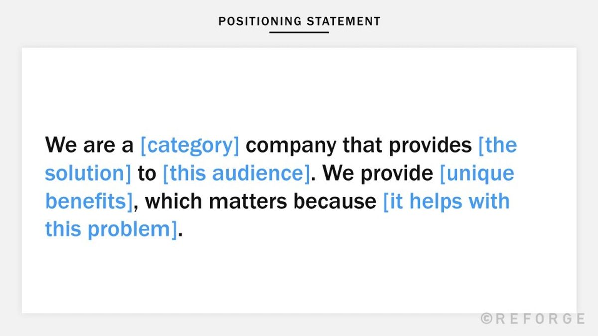 Positioning Problem Definition Define brand positioning