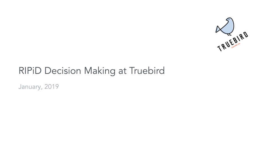 RIPiD Decision Making Framework at Truebird _ Slide 1