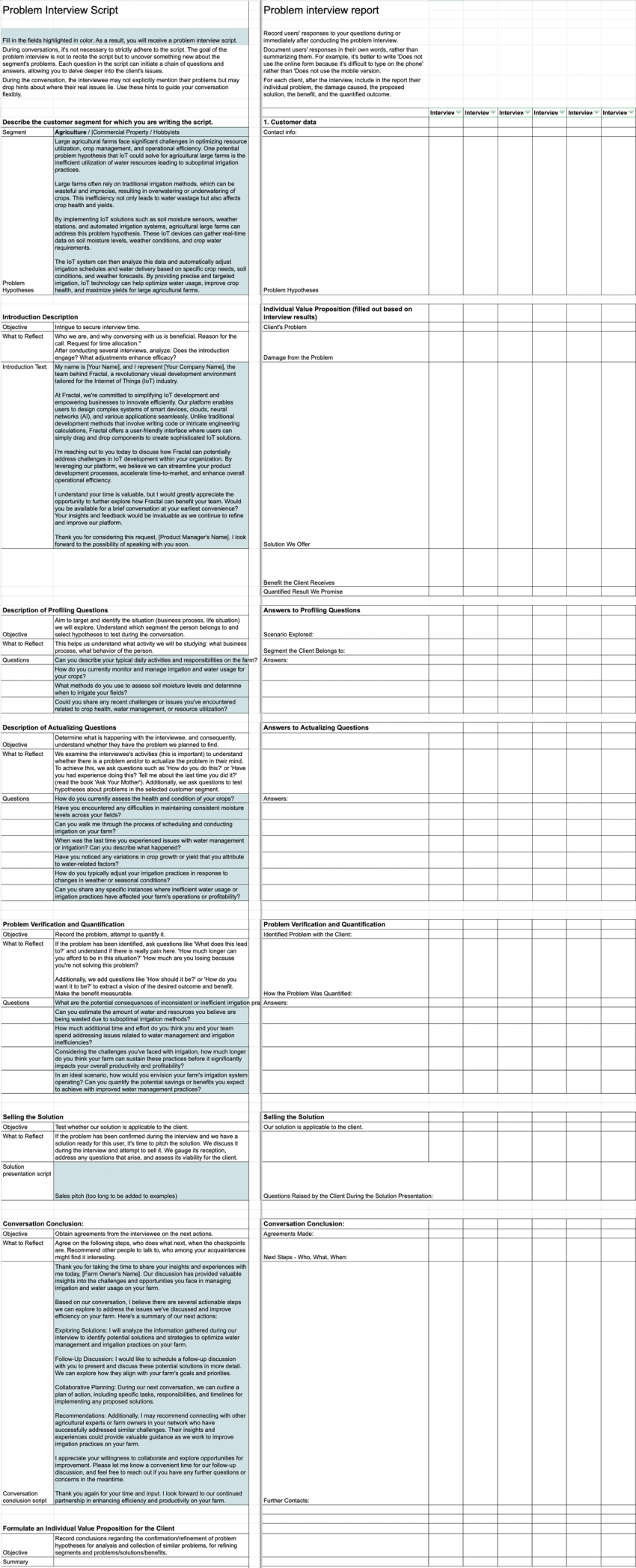 Problem interview script for potential customers by Andy Melnykov