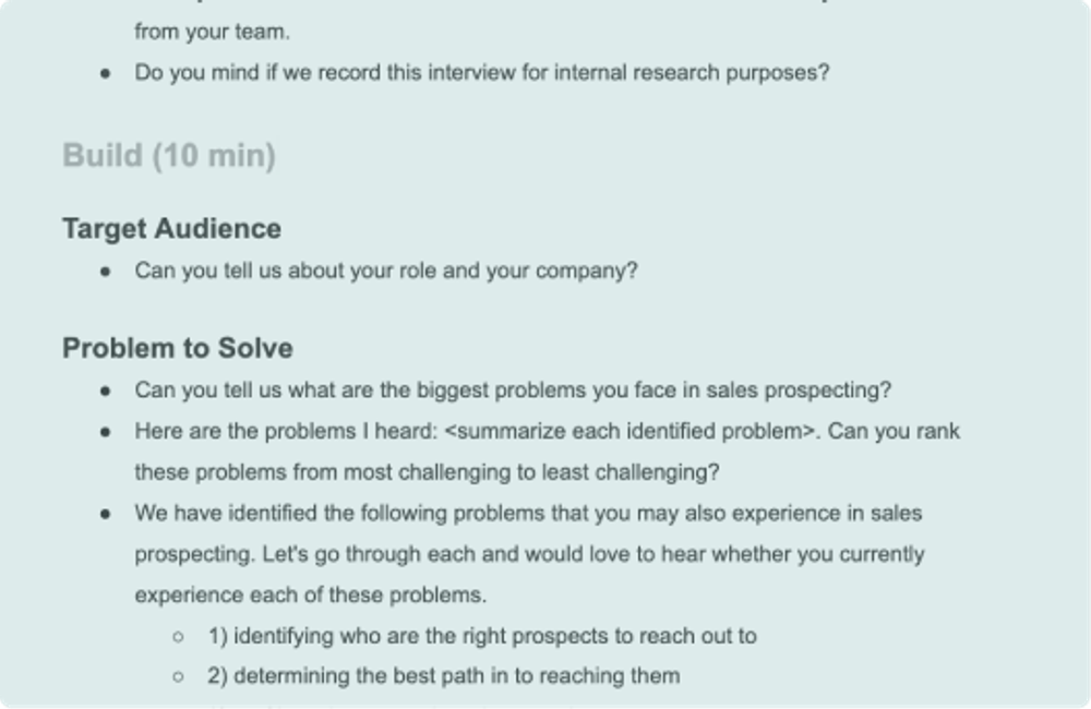 Image of PMF Interview Script at LinkedIn Sales Navigator