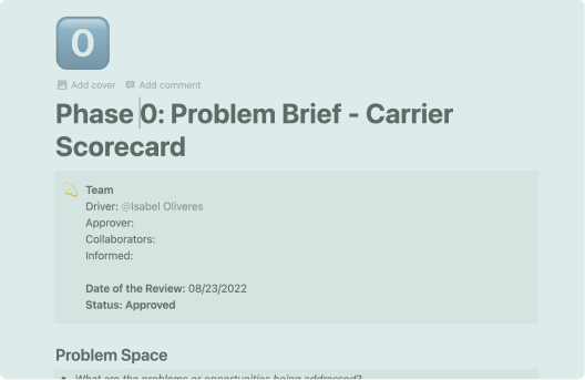 Product Problem Definition Brief Template at Clover