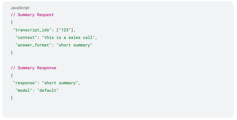 AI model API schema for user testing and validation at AssemblyAI