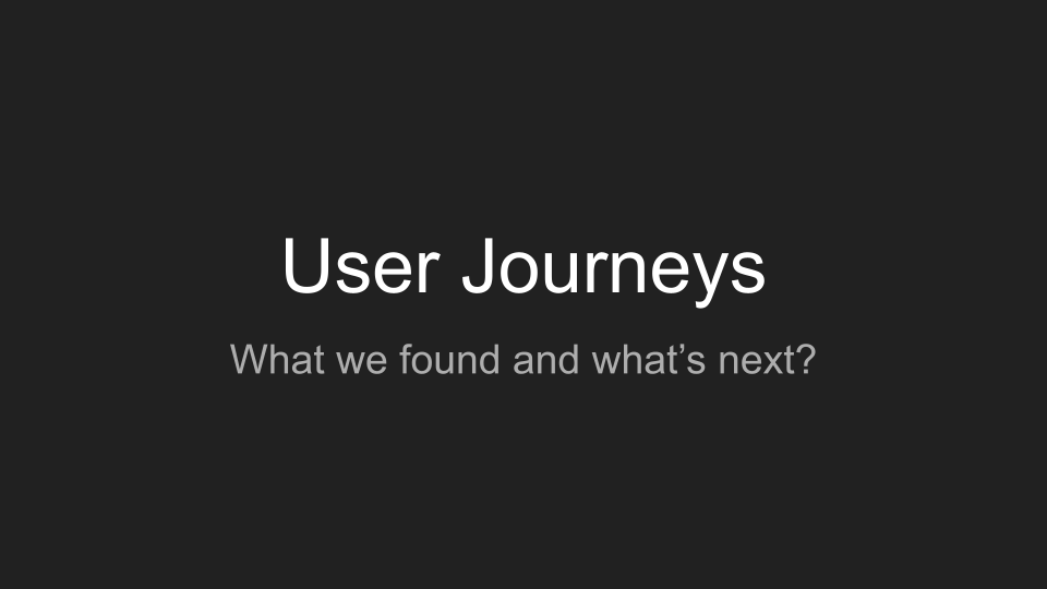 User journey presentation slide 1