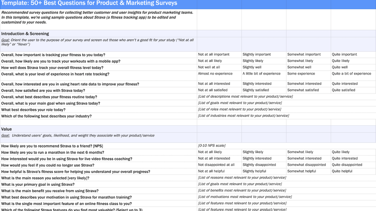 Survey Templates and Examples - Reforge