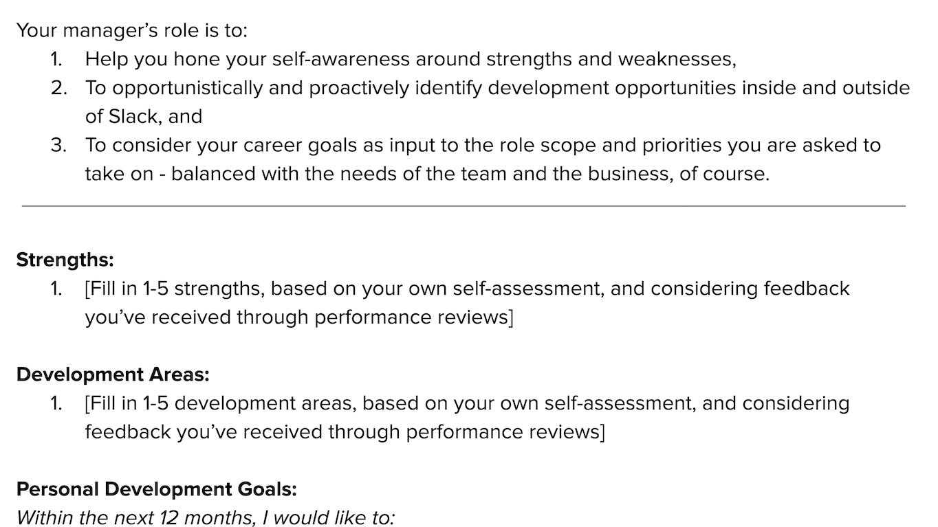 Personal Development Plan Structure Example Personal Development Plan Templates and Examples - Reforge