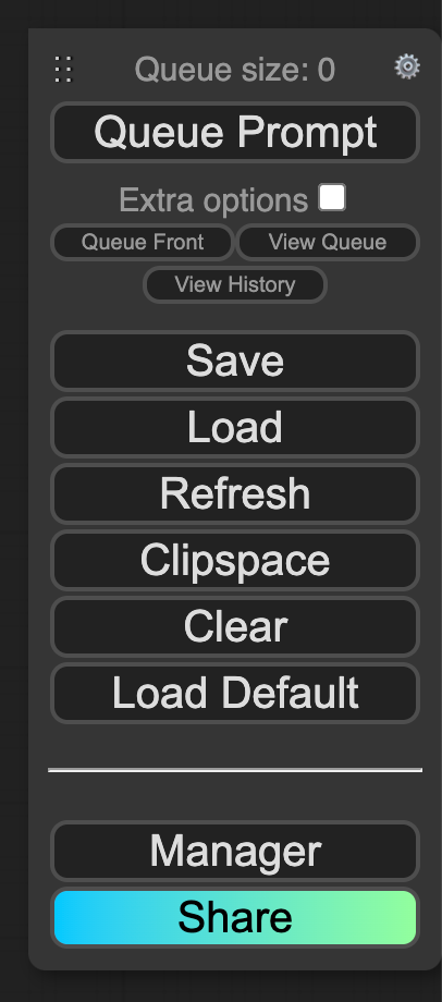 The actions module in comfyui