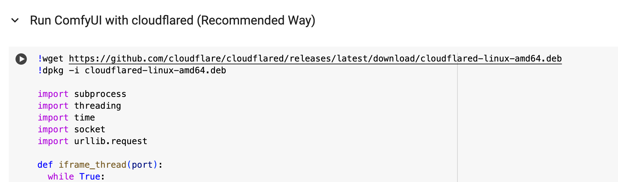 Running with cloudflared
