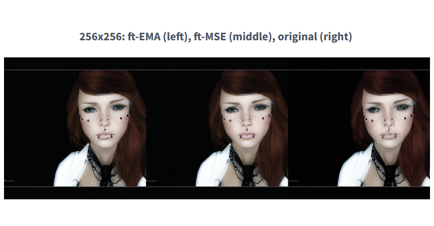 VAE difference showing 3 images, left: eyes fixed, middle: eyes fixed a little differently, right: eyes corrupted