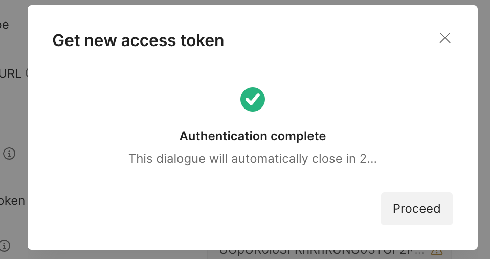 Auth complete successful screen in postman