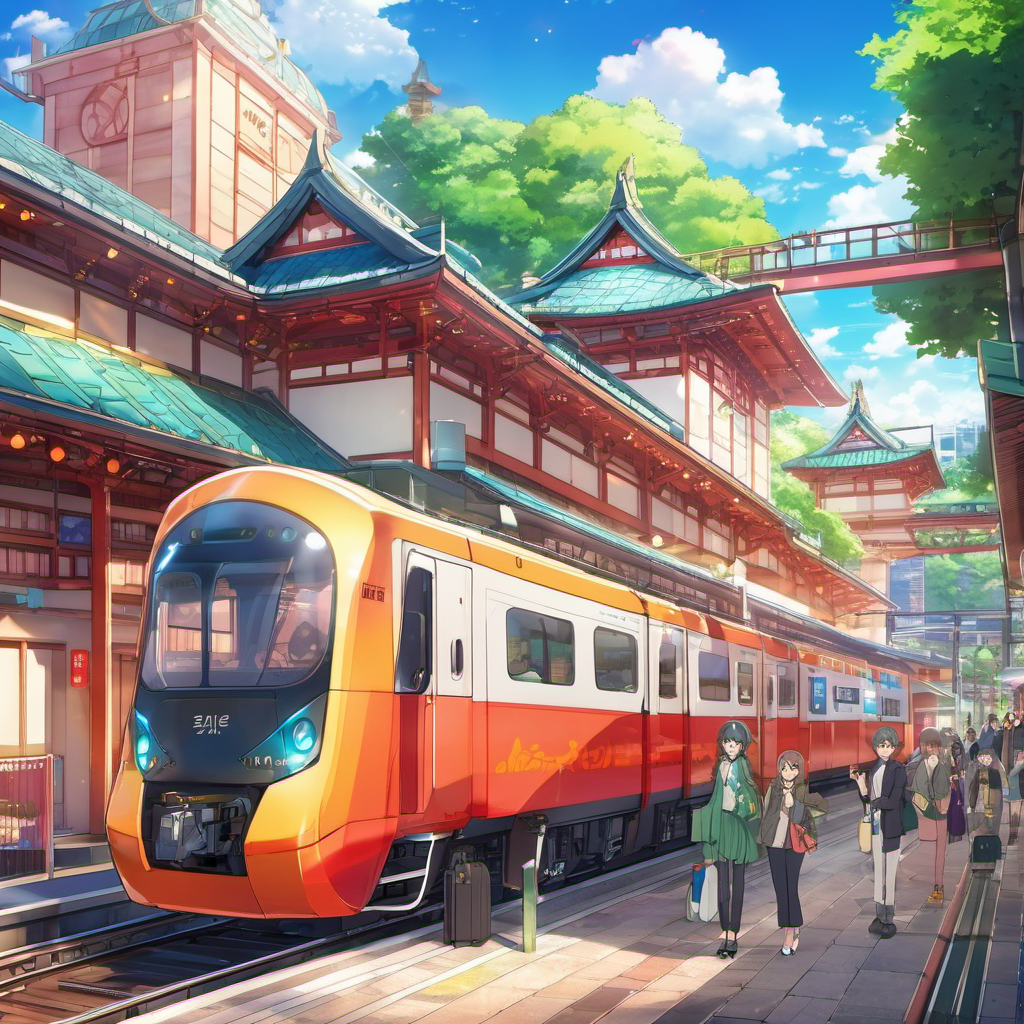 anime style train station in japan, vibrant, highly detailed, studio anime, anime style, key visual