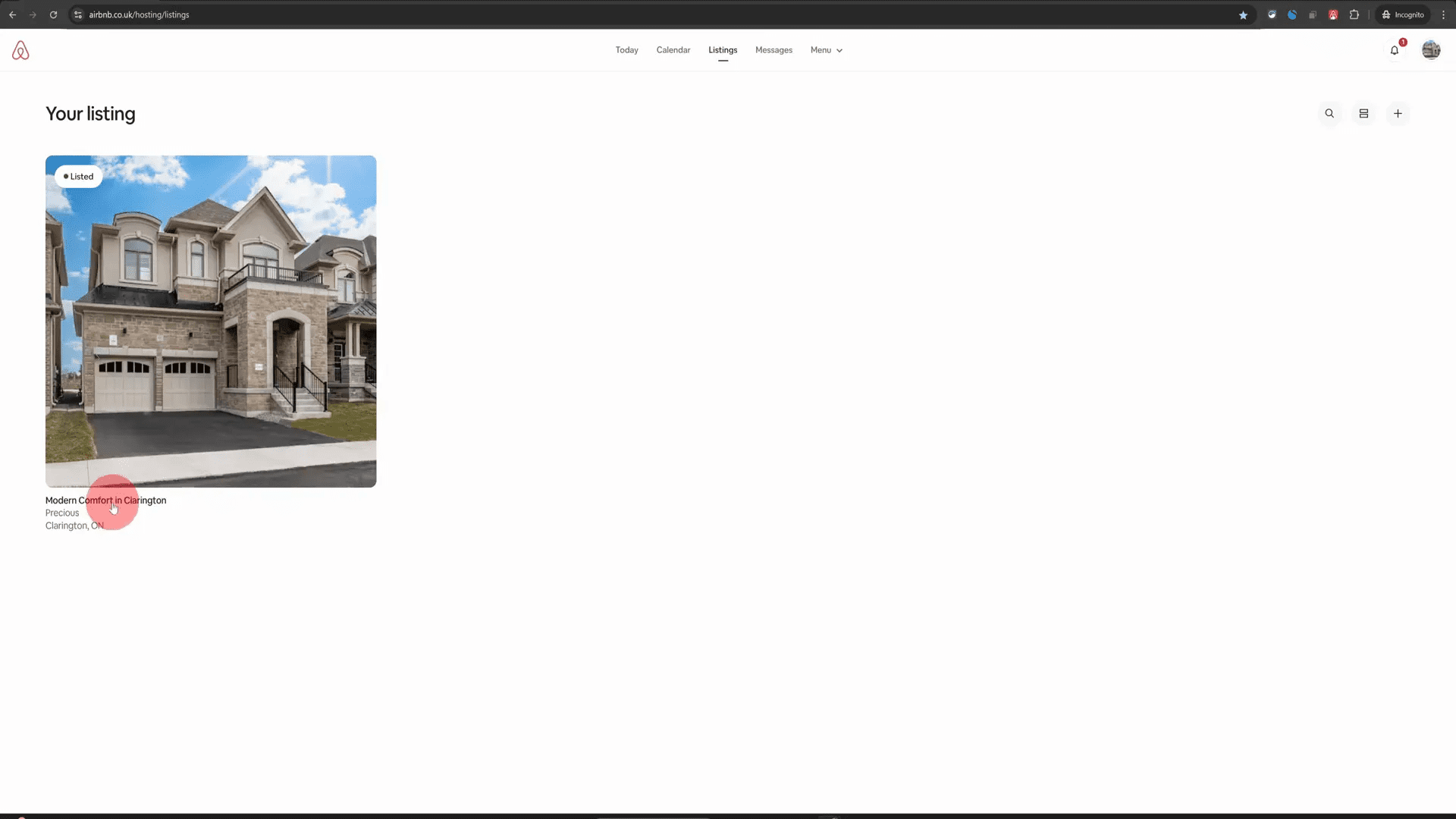 Navigating to listings